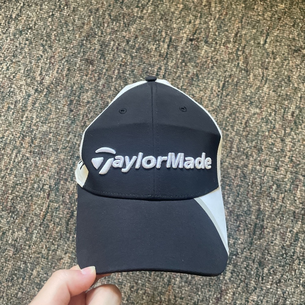 TaylorMade SLDR Tour Preferred Golf Hat Black White Adjustable‎ Nylon Cap OSFA